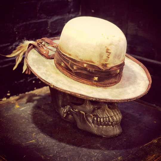 VINTAGE RARE  custom hat “ THe Winged RIder who smoked tighter “