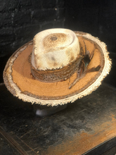 Load image into Gallery viewer, Boho rock straw hat  &quot;Up side down , down side up “
