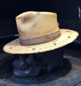 Boho Rock straw hat " Mystical sand "