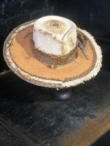 Boho rock straw hat  "Up side down , down side up “