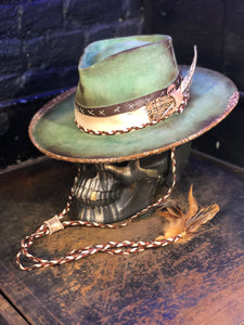 Vintage Rare Custom hat , "verde speranza “