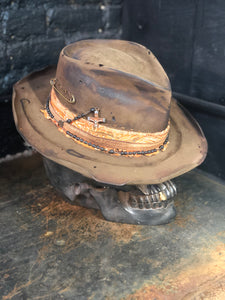 Vintage Rare Custom Cowboy Hat , “Sunday I’ll skip the mass”